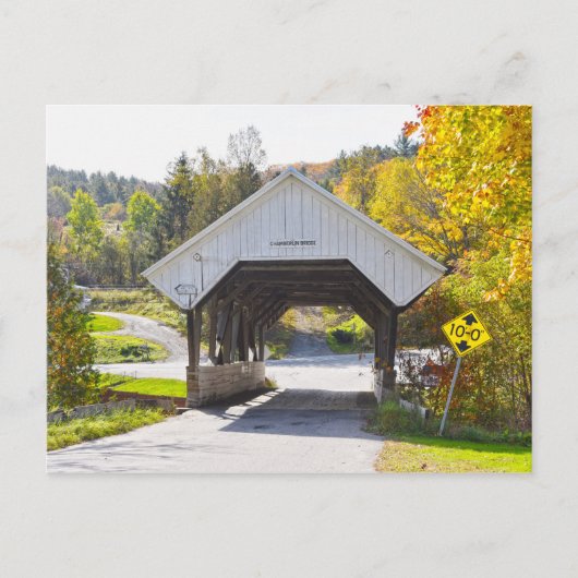 Chamberlin Mill Covered Bridge, Lyndon, Vermont Postkarte (Vorderseite)