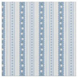 Chambray Blue Scallop Vine Floral Stripe Stoff