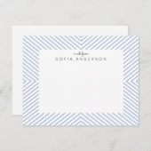 Chambray Blue Triangle Strichen Personalisiert Mitteilungskarte (Vorne/Hinten)