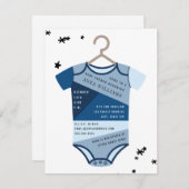Chambray Color Block Bodysuit Kinderdusche Einladung (Vorne/Hinten)