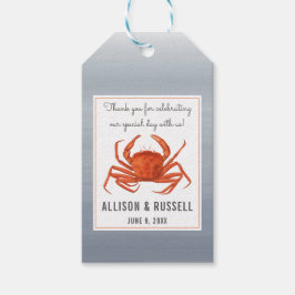 Chambray Crab Coastal Wedding Geschenkanhänger