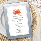 Chambray Crab Wedding Probe Dinner Einladung