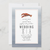 Chambray Lobster Wedding Einladung (Vorderseite)
