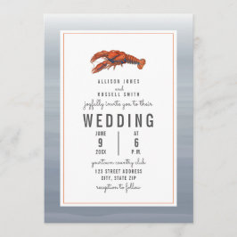 Chambray Lobster Wedding Einladung
