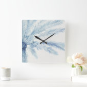 Chambray-Palmen II Quadratische Wanduhr (Zuhause)