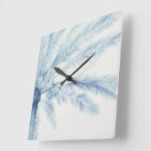 Chambray-Palmen II Quadratische Wanduhr (Winkel)