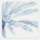 Chambray Palms II Quadratischer Aufkleber (Vorderseite)