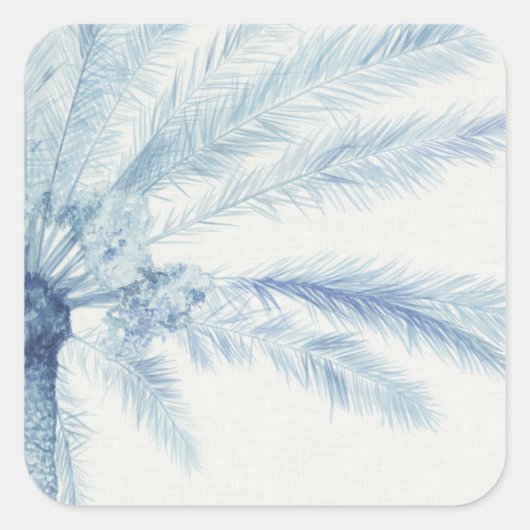 Chambray Palms II Quadratischer Aufkleber (Vorderseite)