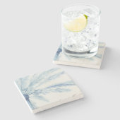 Chambray Palms II Steinuntersetzer (Seitenansicht)