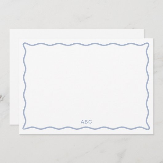 Chambray Wavy Trim Note Card Dankeskarte (Vorne/Hinten)
