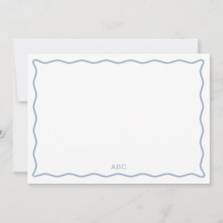Chambray Wavy Trim Note Card Dankeskarte