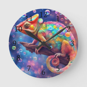 Chameleon 2 Blasen Runde Wanduhr