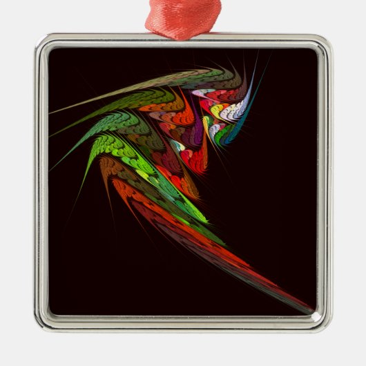 Chameleon Abstract Art Square Silbernes Ornament (Vorne)