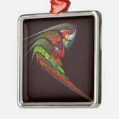 Chameleon Abstract Art Square Silbernes Ornament (Links)