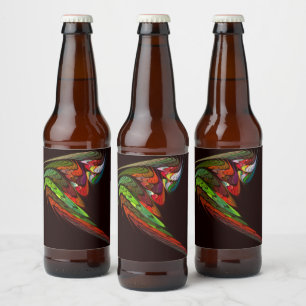 Chameleon Abstrakt Art Bierflaschenetikett