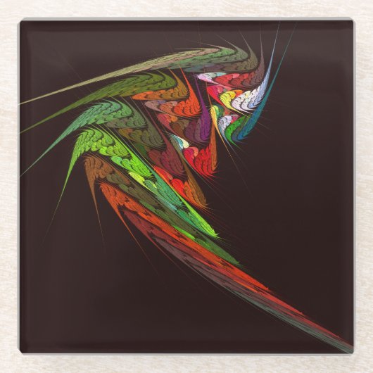 Chameleon Abstrakt Art Glasuntersetzer (Vorderseite)