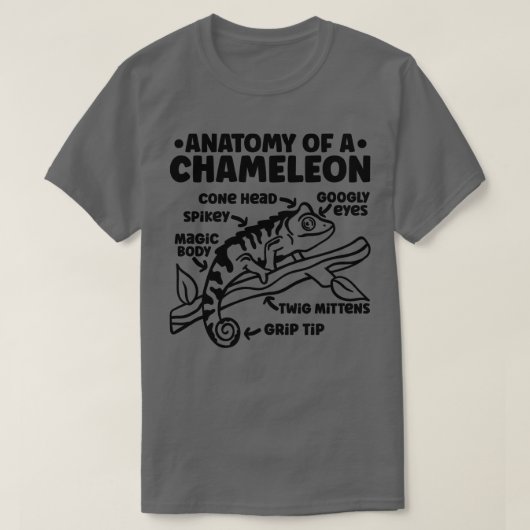 Chameleon-Anatomie eines Chamäleons T-Shirt (Design vorne)