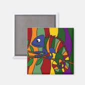 Chameleon Art Abstrakt Magnet (Vorderseite/Rückseite)