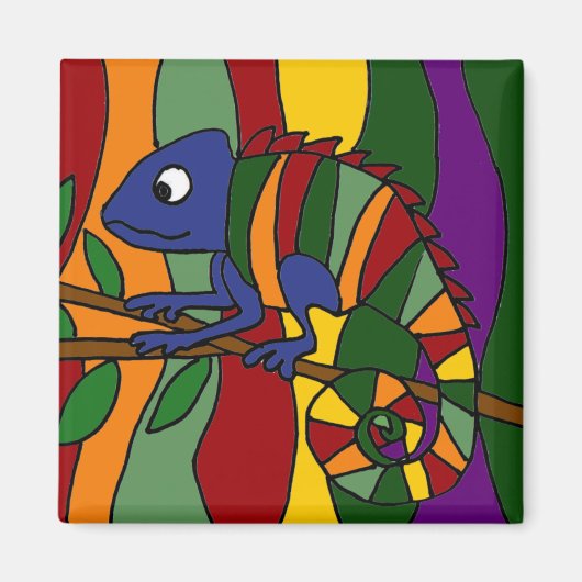 Chameleon Art Abstrakt Magnet (Vorne)