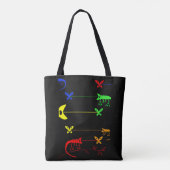 Chameleon Art, Rainbow Chameleon Tasche Shopping B (Rückseite)
