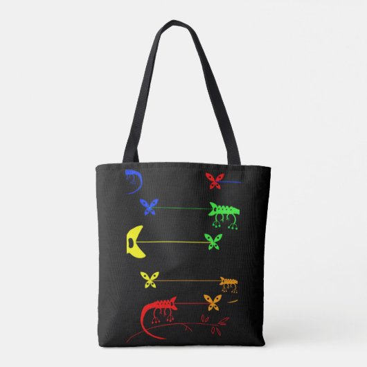 Chameleon Art, Rainbow Chameleon Tasche Shopping B (Rückseite)