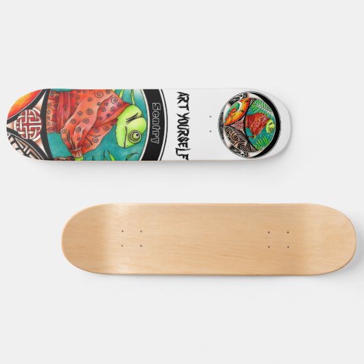 Chameleon Art Zeichnend Skateboard (Horizontal)