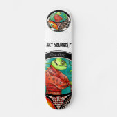 Chameleon Art Zeichnend Skateboard (Vorderseite)