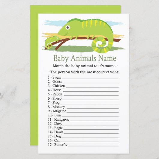 Chameleon Baby Animals Name Game (Vorne/Hinten)
