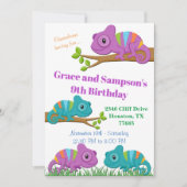 Chameleon Birthday Einladung (Vorderseite)