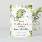 Chameleon birthday party invitation einladung (Stehend Vorderseite)