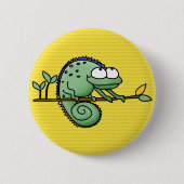 Chameleon Cartoon Lizard Niedlich Button (Vorderseite)