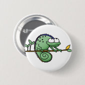 Chameleon Cartoon Lizard Niedlich Button (Vorne & Hinten)