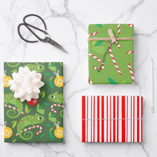 Chameleon Christmas Geschenkpapier Set (Vorderseite)