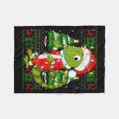 Chameleon Christmas Lights Santa Costume Ugly Xmas Fleecedecke (Vorderseite (Horizontal))