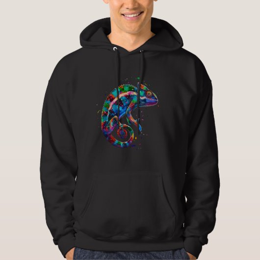 Chameleon Colorful Reptile Lover Hoodie (Vorderseite)