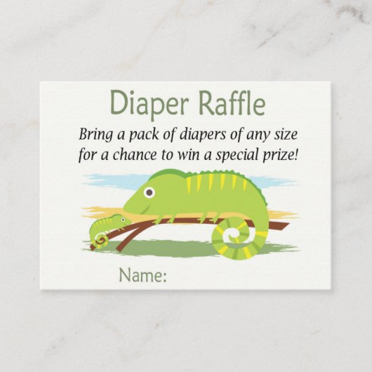 Chameleon Diaper Raffle Tickets (Vorderseite)