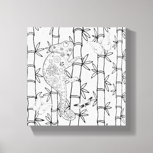 Chameleon Doodle 6 Leinwanddruck (Vorderseite)