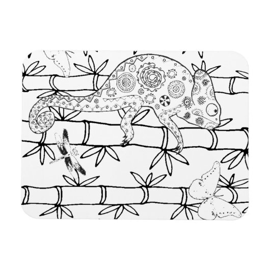 Chameleon Doodle Magnet (Horizontal)