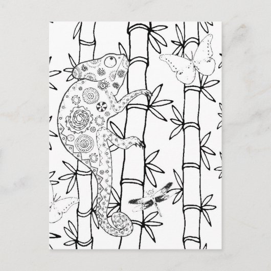 Chameleon Doodle Postkarte (Vorderseite)