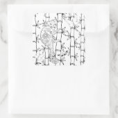 Chameleon Doodle Quadratischer Aufkleber (Tasche)