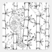 Chameleon Doodle Quadratischer Aufkleber (Vorderseite)