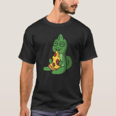 Chameleon Eating Pizza Pet T-Shirt (Vorderseite)