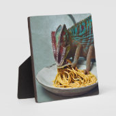 Chameleon Eating Spaghetti Fotoplatte (Vorderseite)