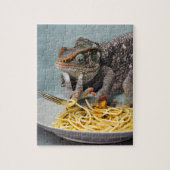 Chameleon Eating Spaghetti Jigsaw Puzzle (Vertikal)