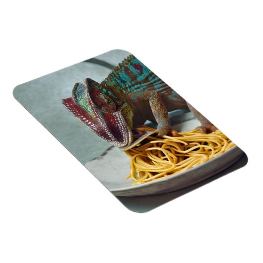 Chameleon Eating Spaghetti Magnet (Rechte Seite)