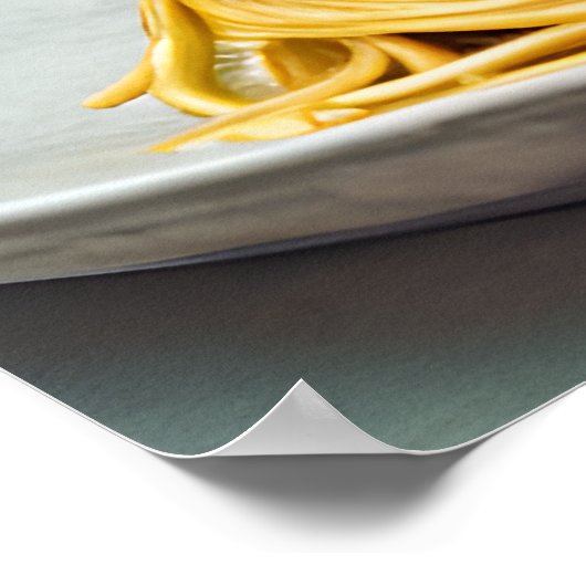 Chameleon Eating Spaghetti Poster (Ecke)