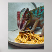 Chameleon Eating Spaghetti Poster (Vorne)