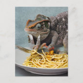 Chameleon Eating Spaghetti Postkarte (Vorderseite)