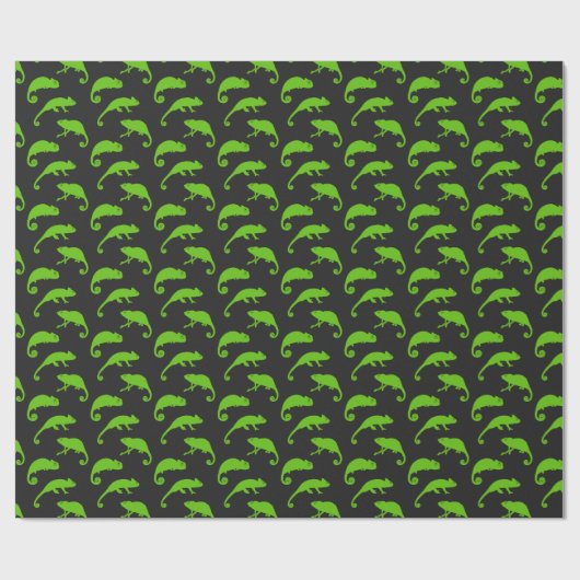 Chameleon Exotic Reptile Muster Geschenkpapier (Flach)