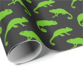 Chameleon Exotic Reptile Muster Geschenkpapier (Rolleneckpunkt)